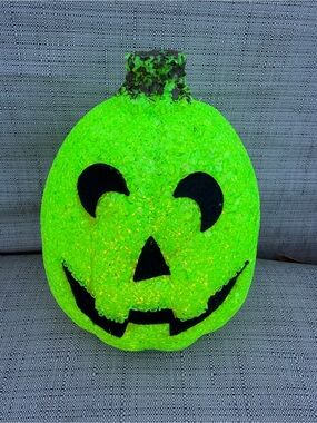 Neon Green Jack-O'-Lantern Decorative Pumpkin